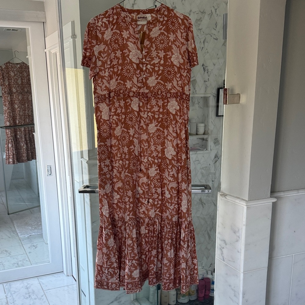 Floral Rust Maxi Dress